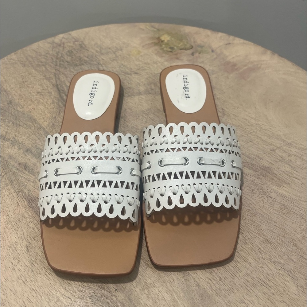 indigo rd. IRRASIA Woven Band Slides Size 6.5